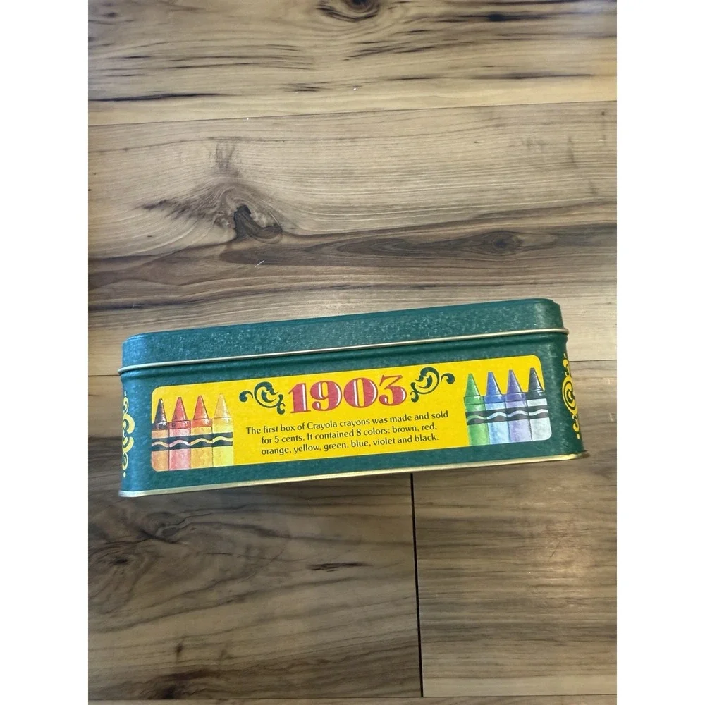 Vintage 1991 Crayola Collector's Colors Limited Edition Tin w/ 8 Crayon Pack